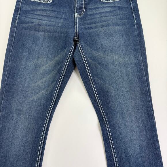 Vintage y2k Mudd Women's Bootcut Jeans Size 11 Embellished Rhinestones Pockets - Picture 4 of 9